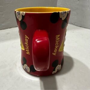 Disney Parks Official Embossed 3D Mickey Mouse Red Gold Glitter Star Mug